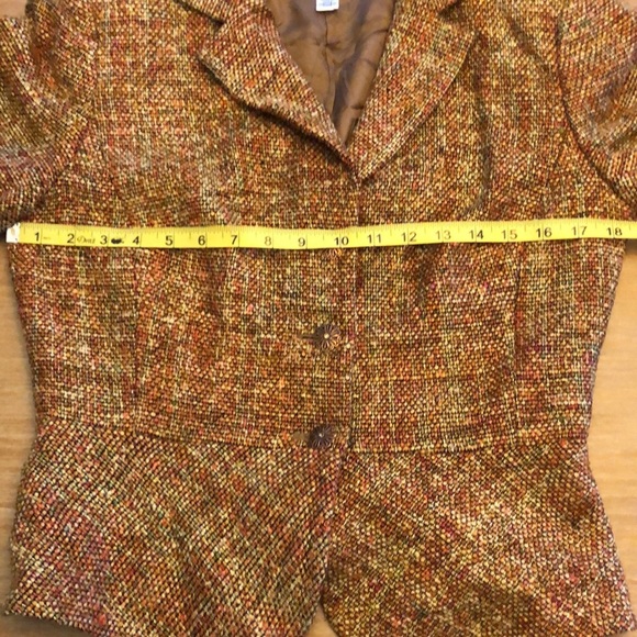 Vintage Talbots Silk Blend Blazer Jacket Orange Red Brown Women's Size 8 - Picture 12 of 16